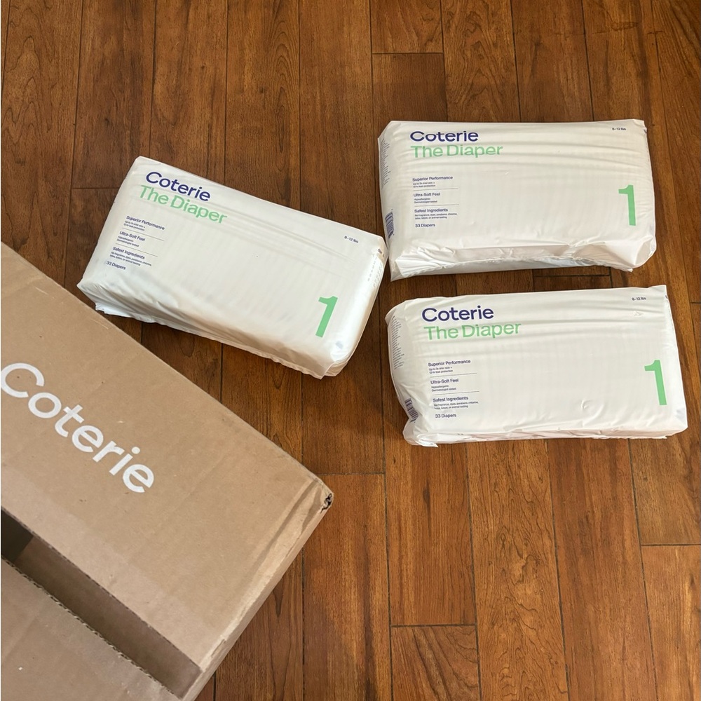 5 packs size 1 Coterie Diapers